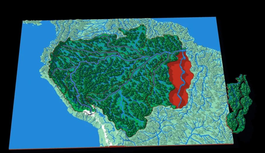The Amazon relief puzzle map, 12 pieces