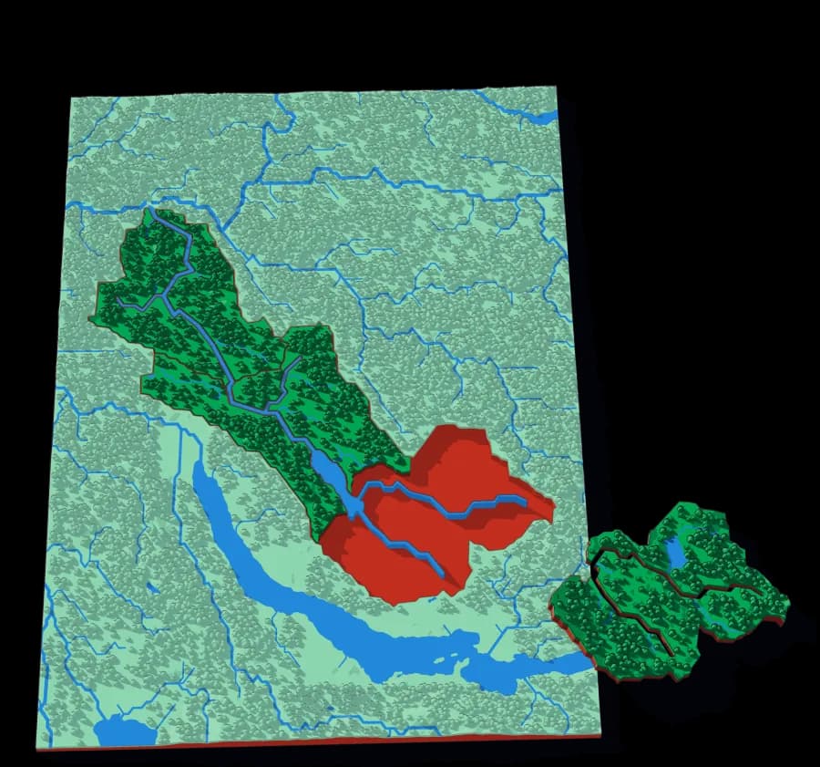 The Glatt relief puzzle map, 5 pieces