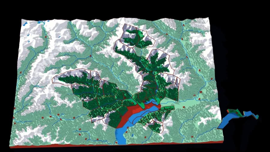 Locarno relief puzzle map, 36 pieces