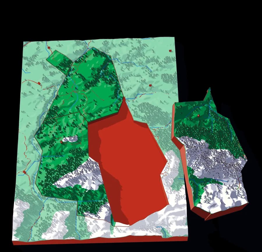 Schwarzenburg relief puzzle map, 4 pieces
