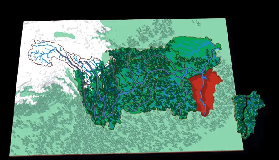 The Yangtze relief puzzle map, 16 pieces