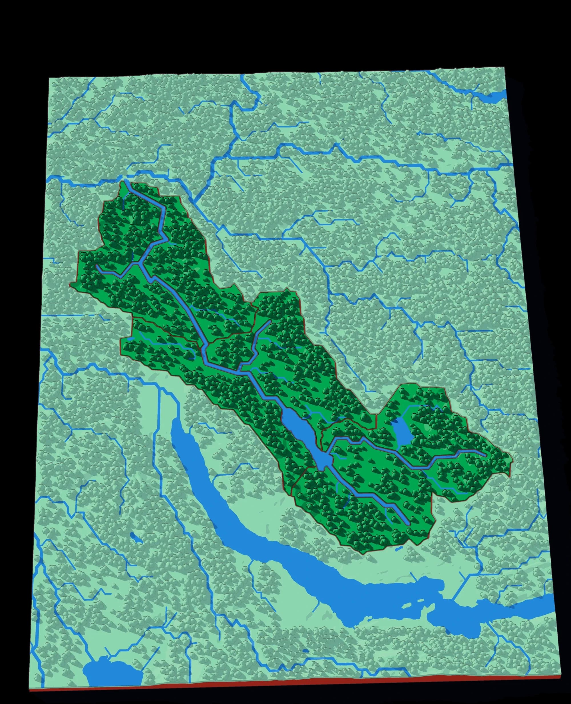 The Glatt relief puzzle, seen at an angle