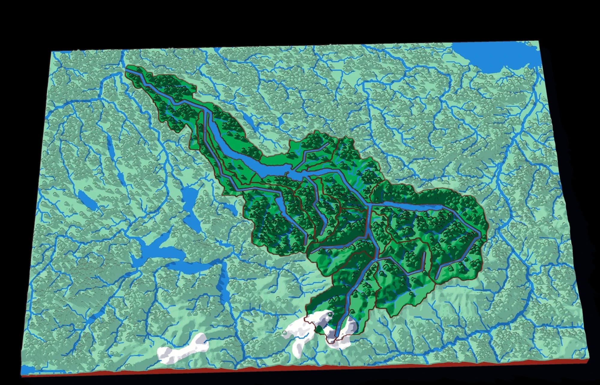 The Limmat relief puzzle, seen at an angle