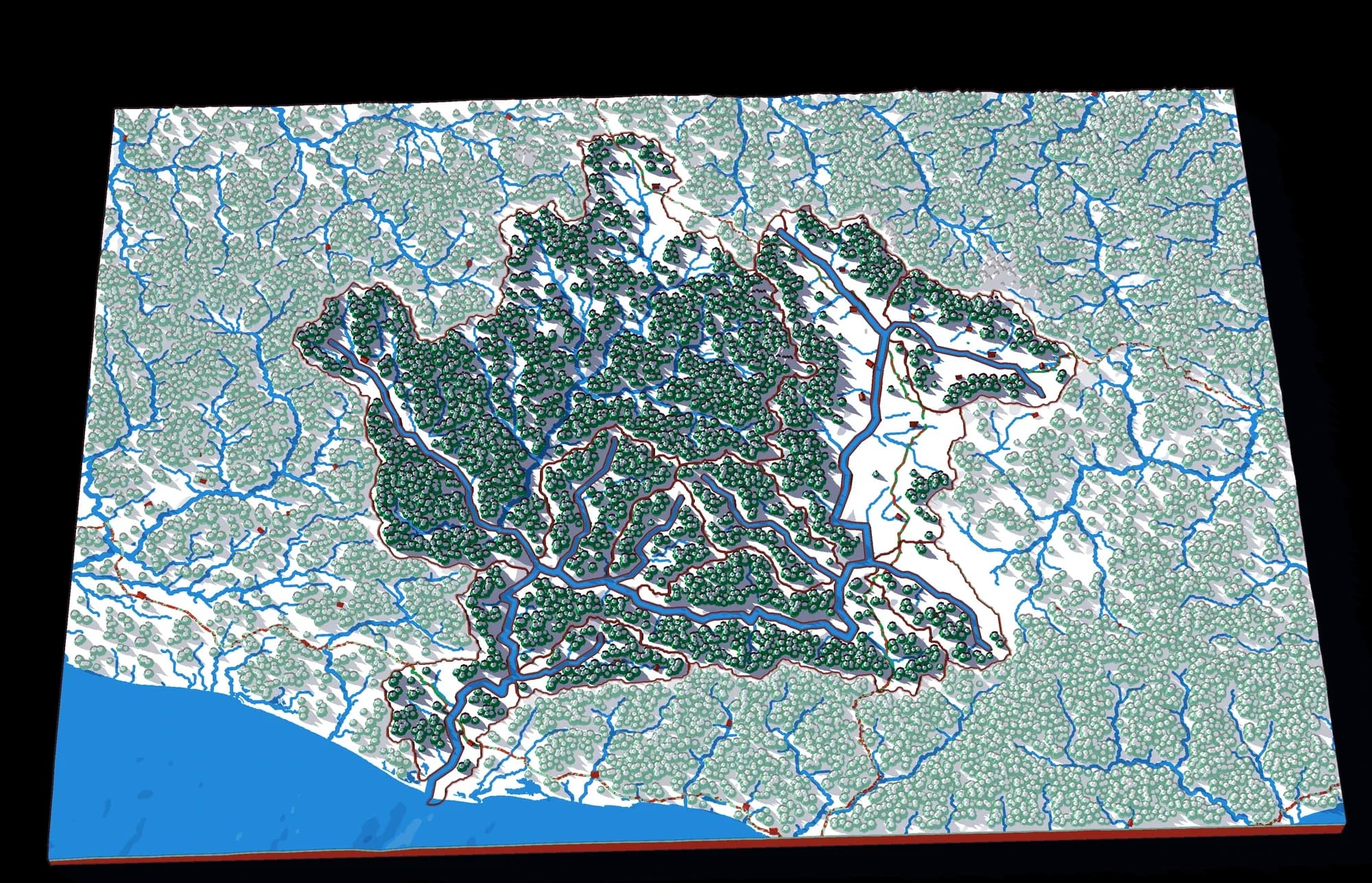 Il Río Verde, puzzle in rilievo, visto di sbieco