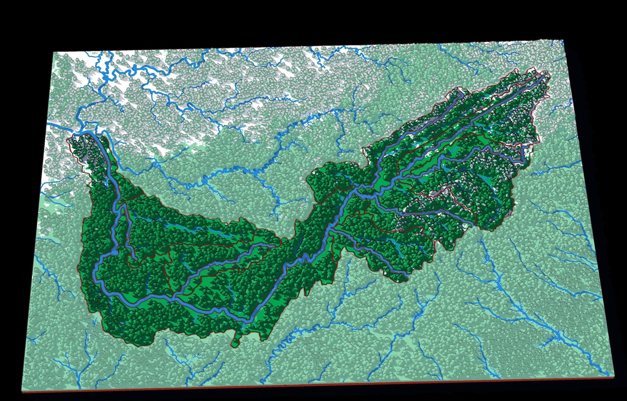 The Tennessee relief puzzle, seen at an angle