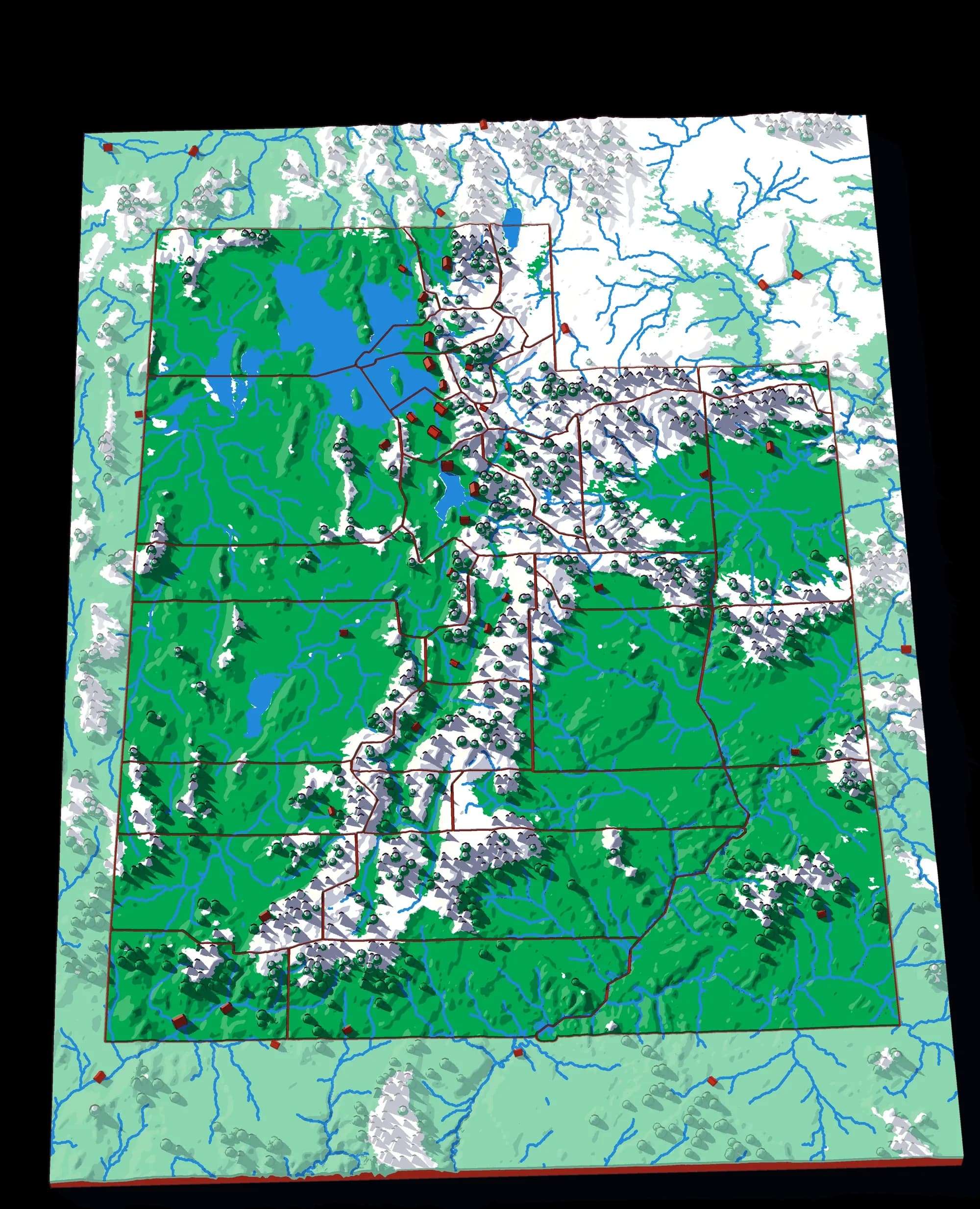 Utah relief puzzle, seen at an angle