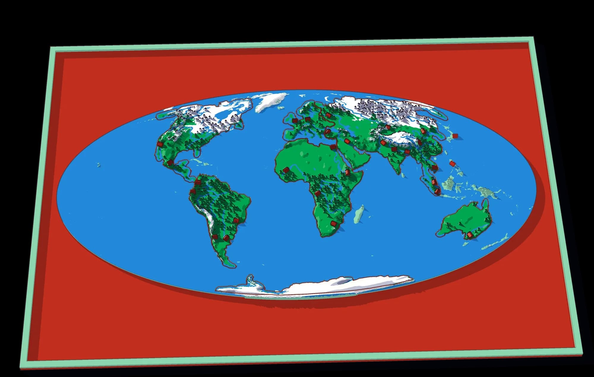 The World relief puzzle, seen at an angle
