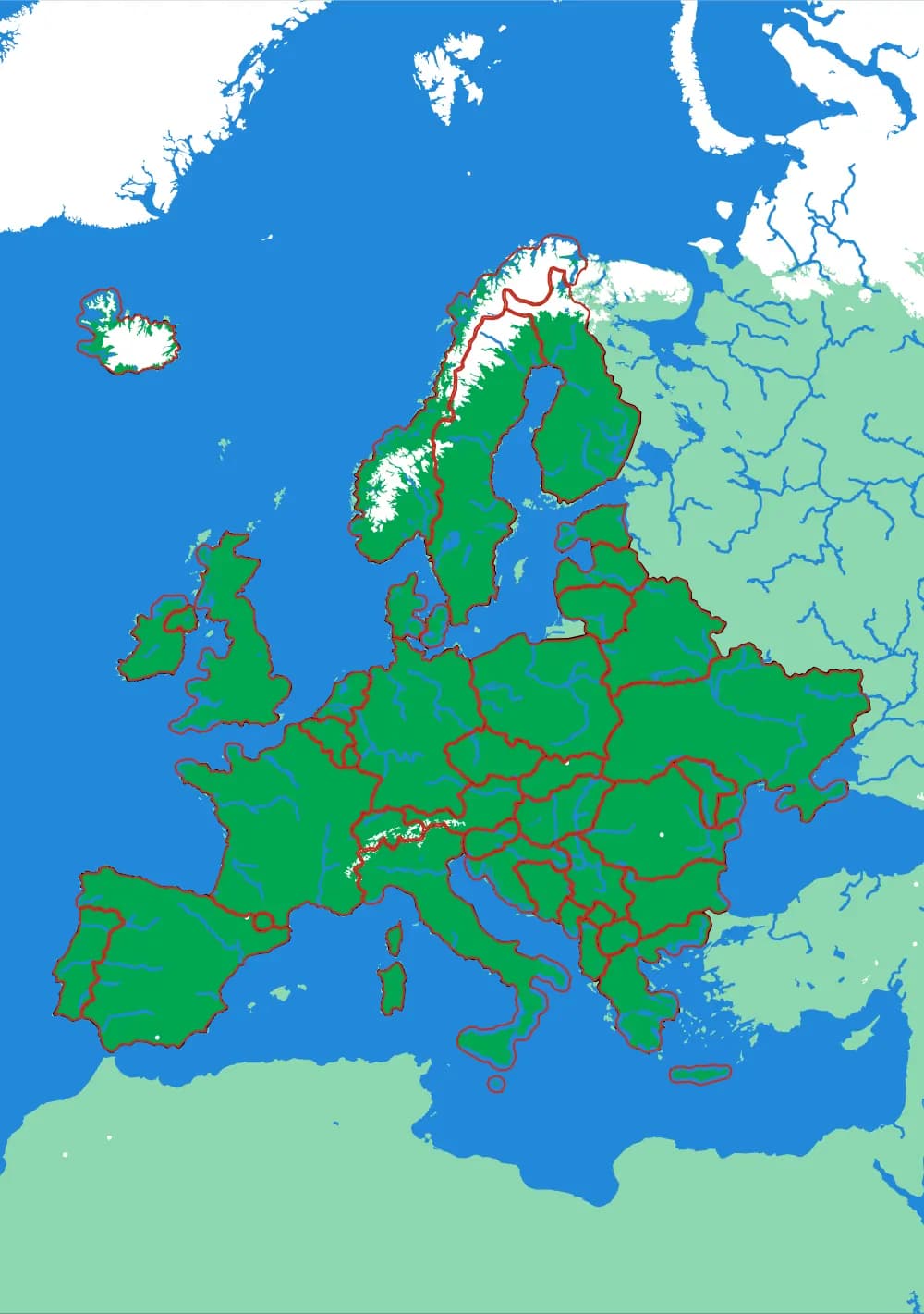 Europe relief puzzle map, 45 pieces