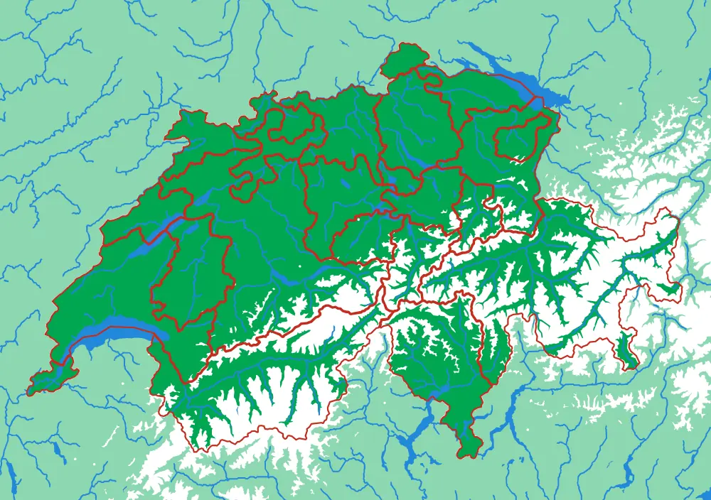 Switzerland relief puzzle map, 23 pieces