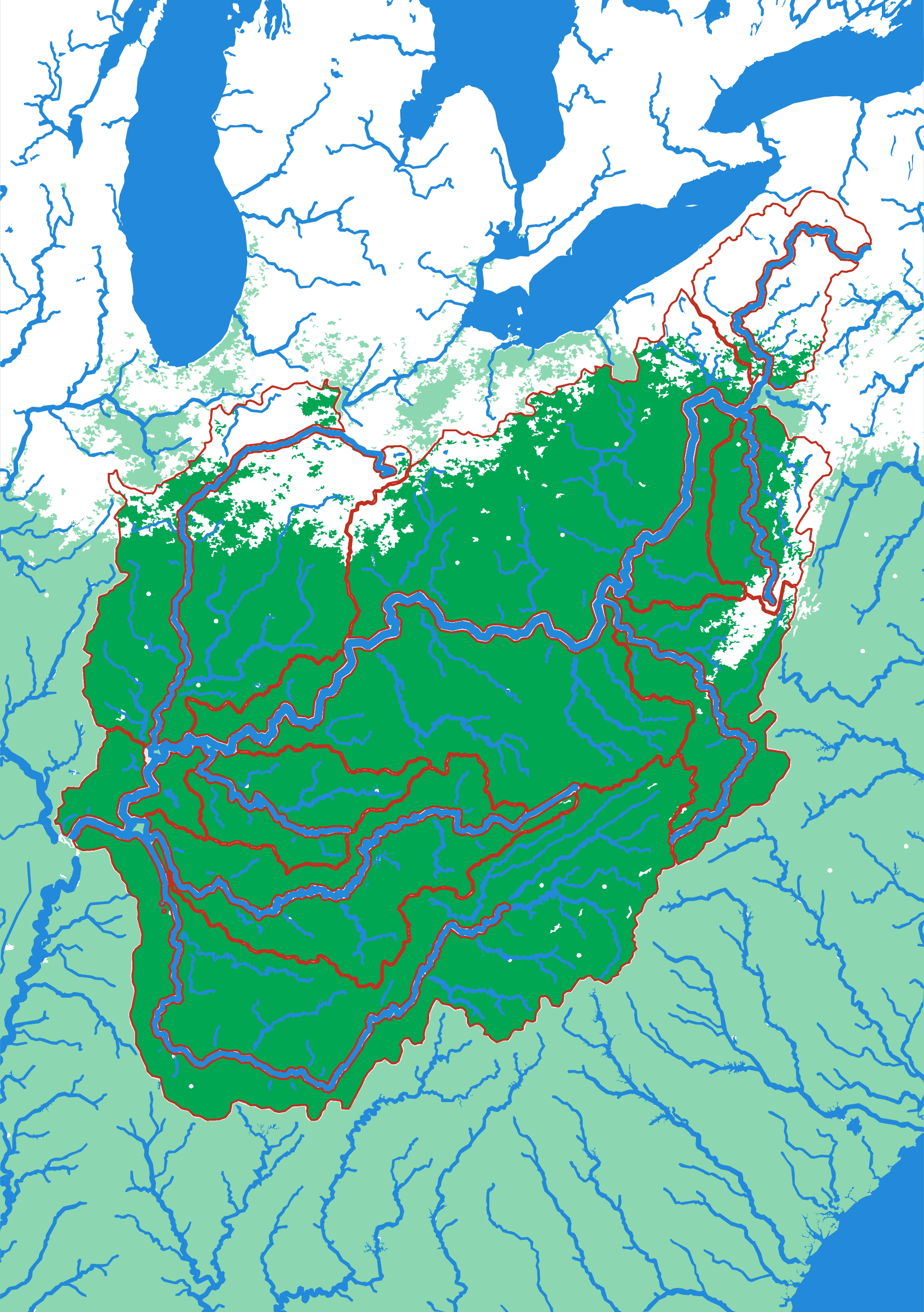 The Ohio relief puzzle map seen from above — 18 pieces