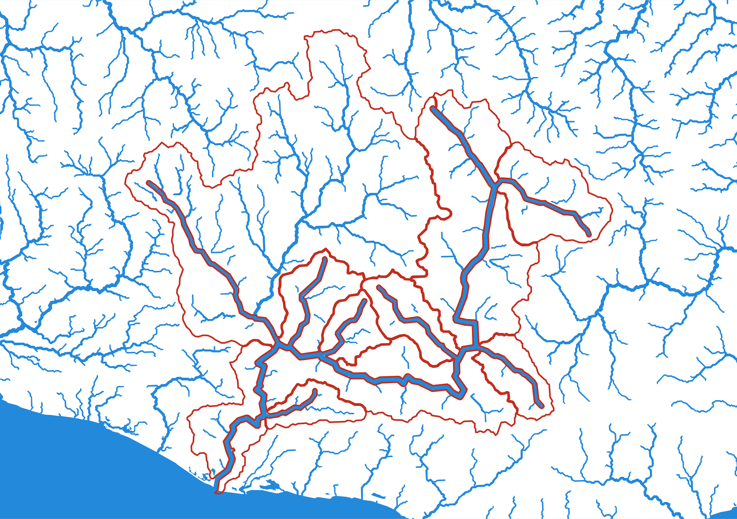 The Río Verde relief puzzle map seen from above — 14 pieces