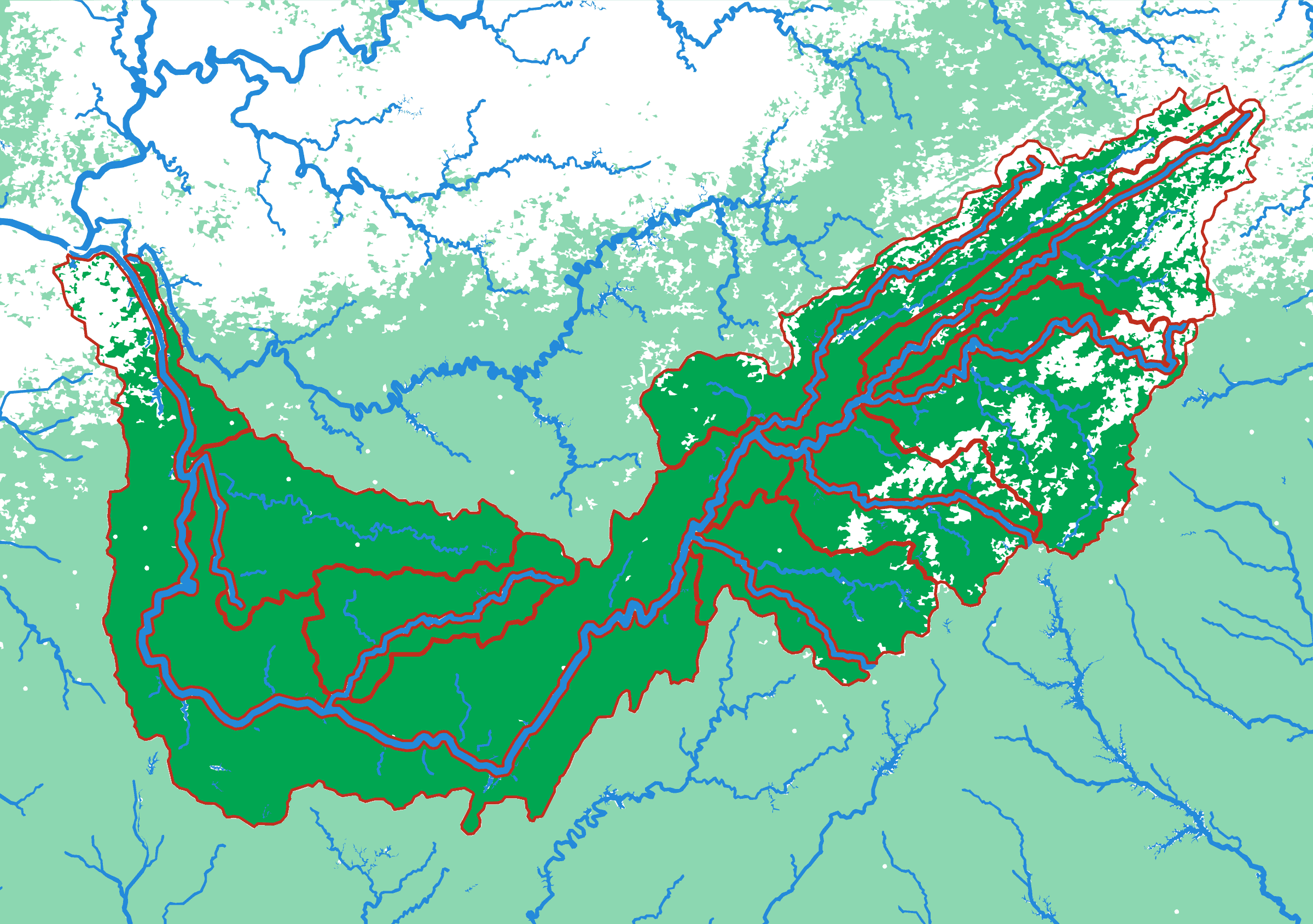 The Tennessee relief puzzle map seen from above — 17 pieces