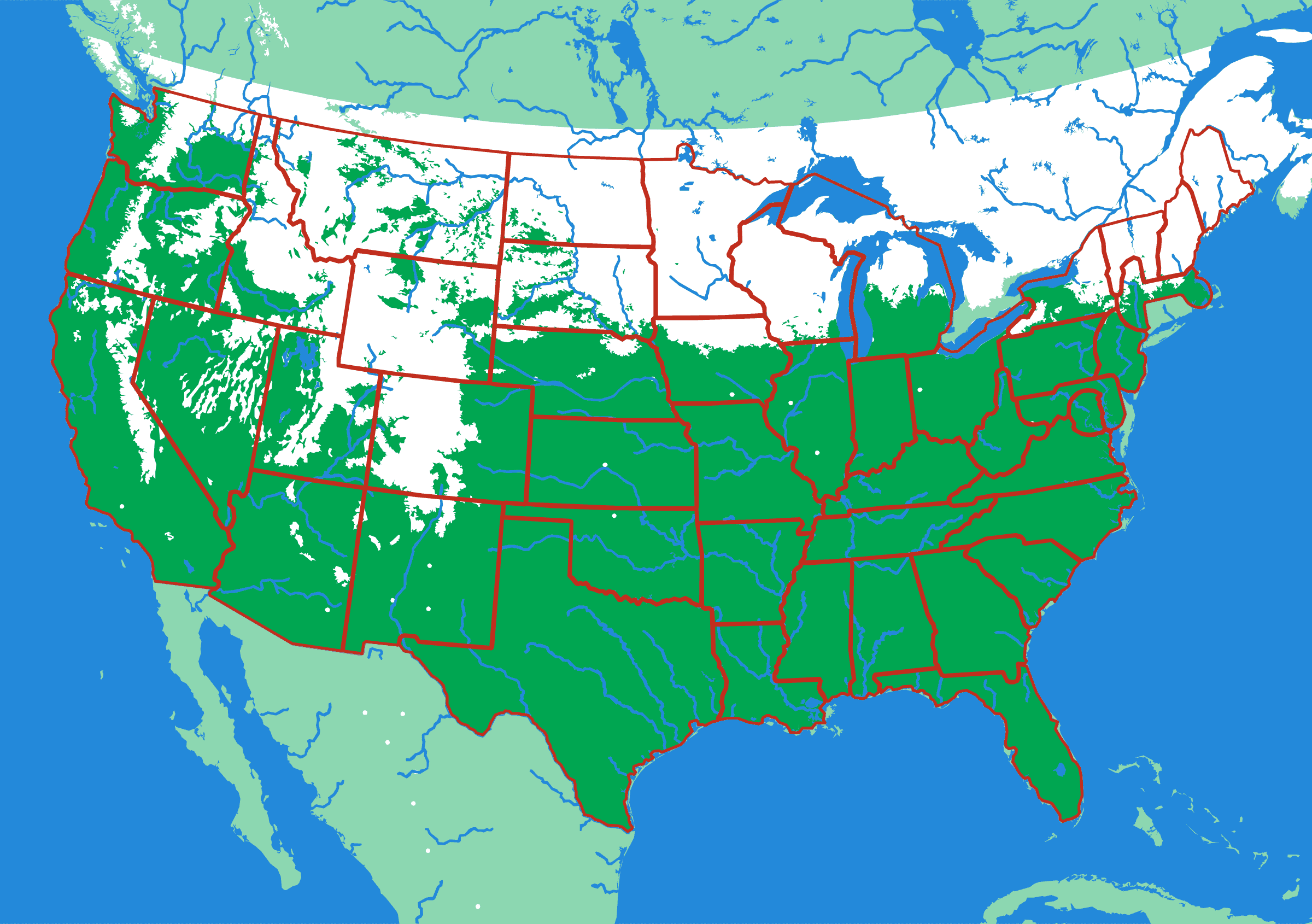 The United States relief puzzle map seen from above — 46 pieces