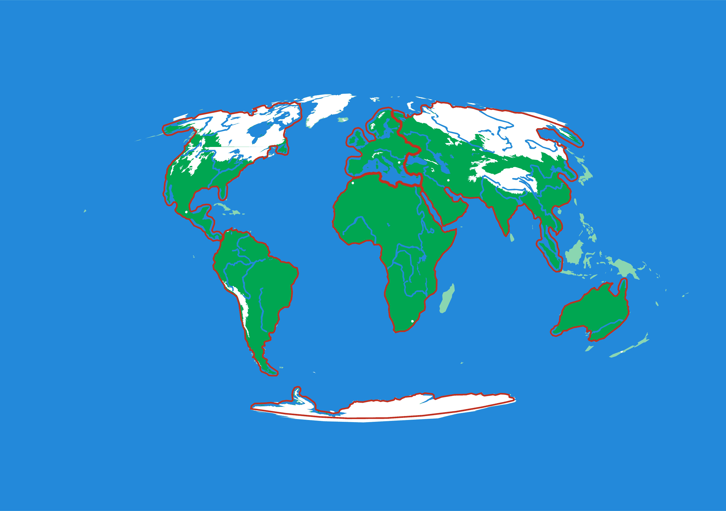 Il mondo, puzzle-mappa in rilievo visto dall'alto — 7 pezzi