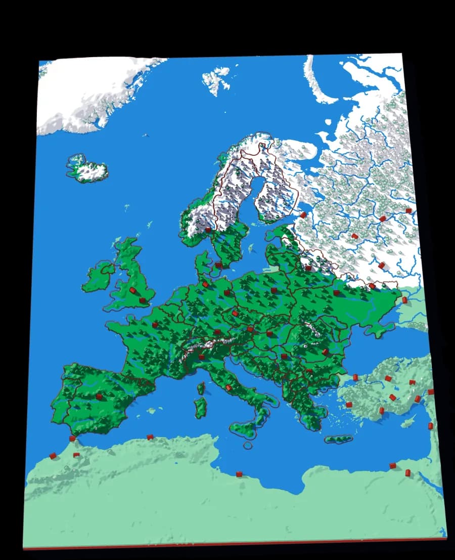 Europe relief puzzle map, 45 pieces