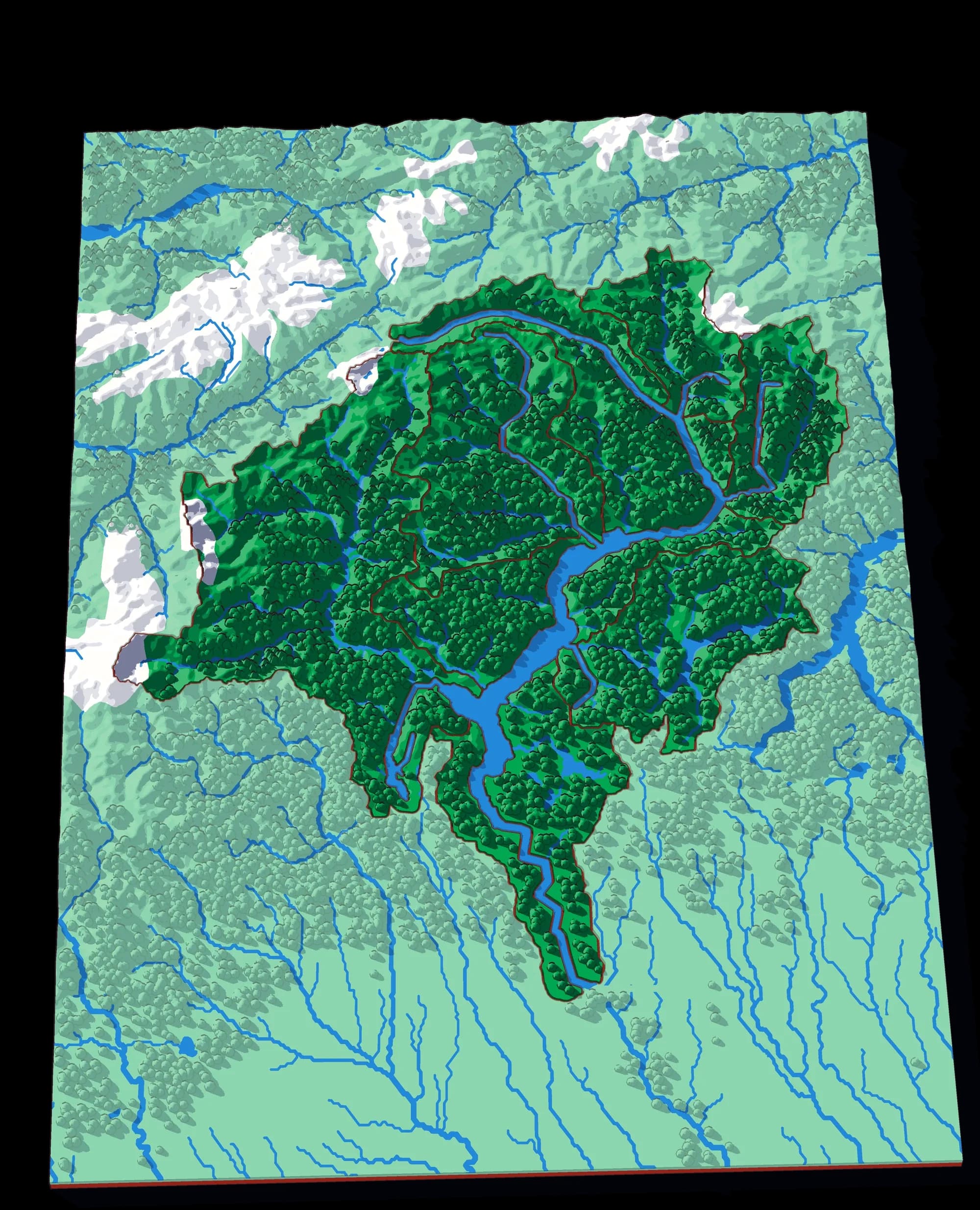 The Ticino relief puzzle, seen at an angle