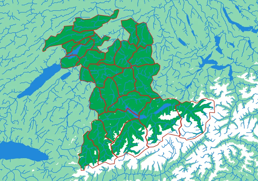 Canton Bern relief puzzle map, 26 pieces
