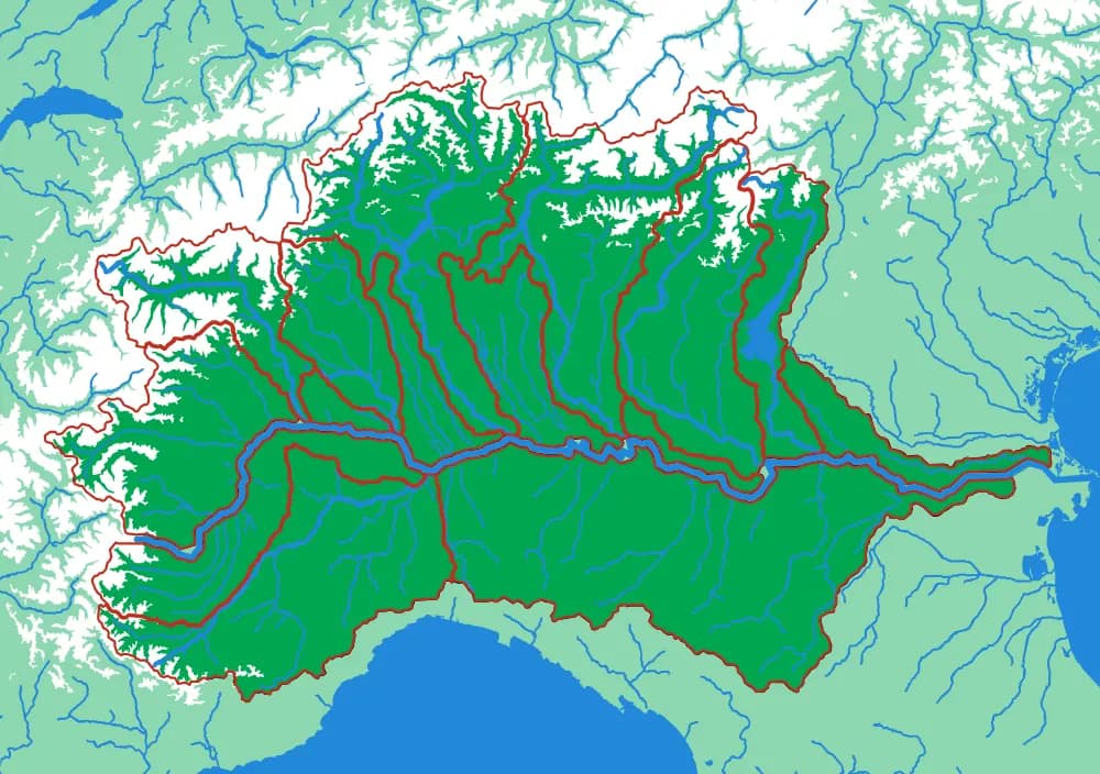 The Po relief puzzle map, 15 pieces