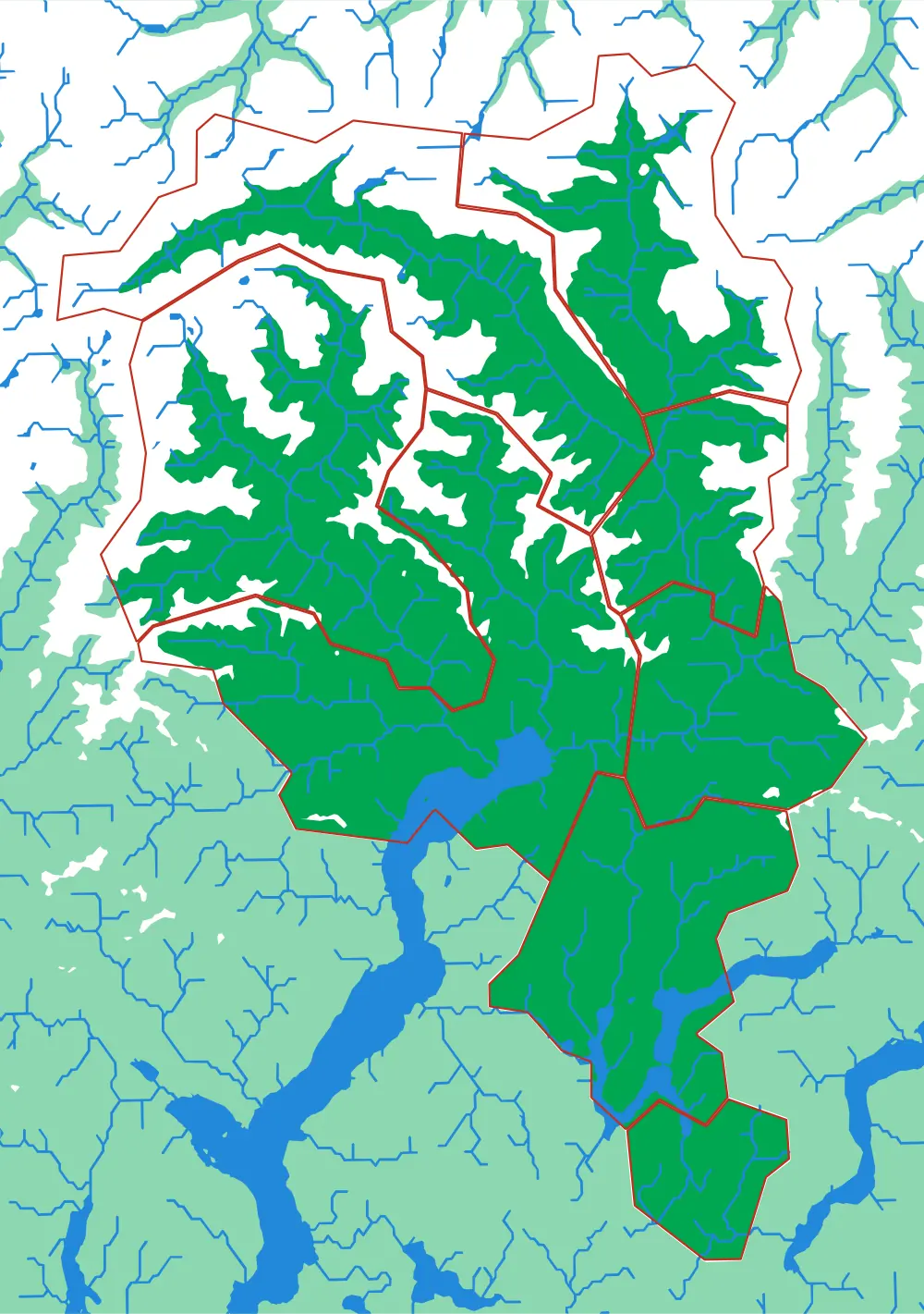 Ticino relief puzzle map, 8 pieces