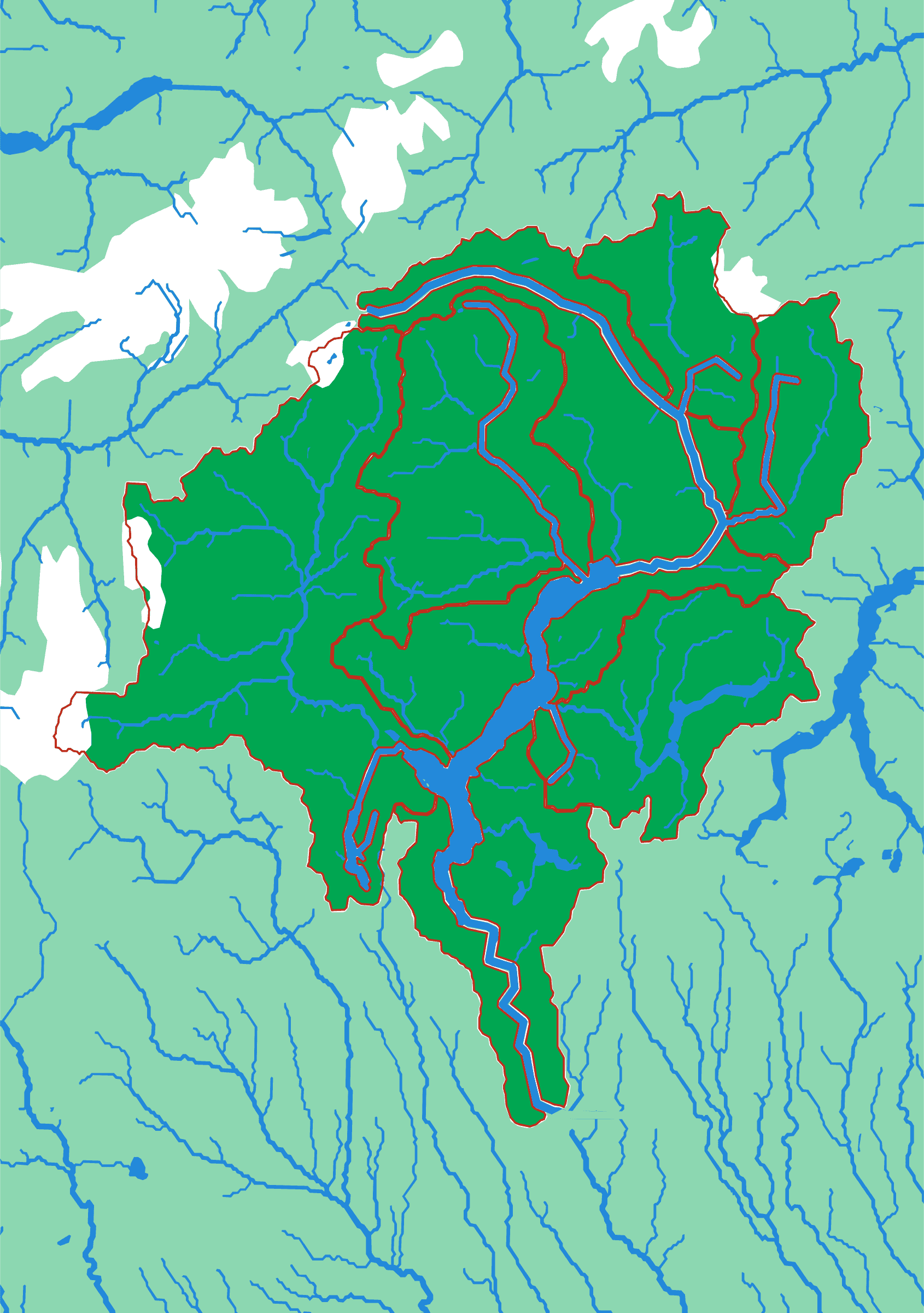 The Ticino relief puzzle map seen from above — 12 pieces